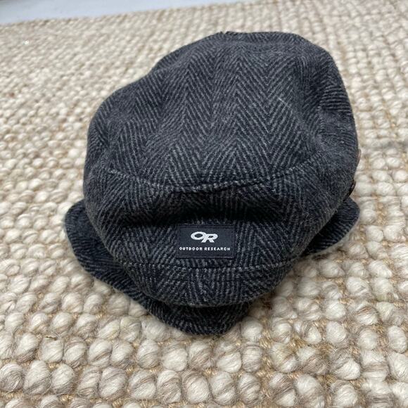 Outdoor Research Yukon Cap in Charcoal/Herringbone Wool Blend SZ Medium EUC - Picture 8 of 16